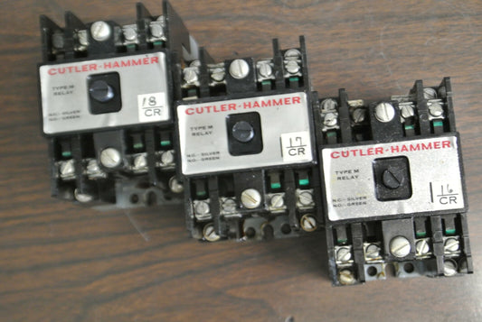 LOT of 3 / CUTLER-HAMMER D23MB / TYPE M RELAY / 110-120V COIL0