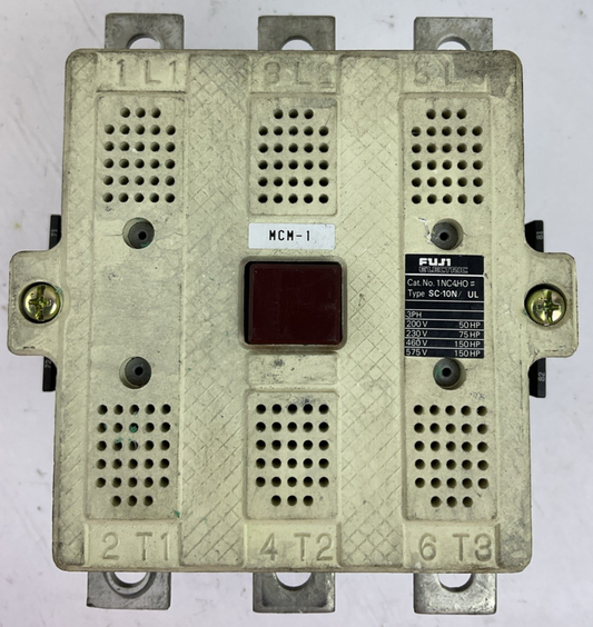 FUJI 1NC4HO CONTACTOR TYPE SC-10N/UL 600V 150HP 240A 3POLE COIL 100-120V 50/60HZ0