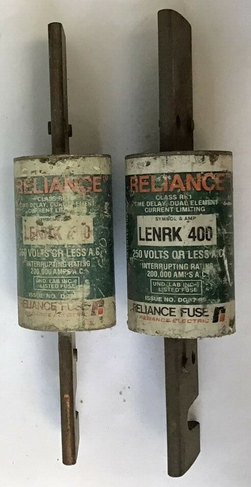 RELIANCE LENRK 400 FUSE 400A 250VAC CLASS RK1 ****LOTOF2***0