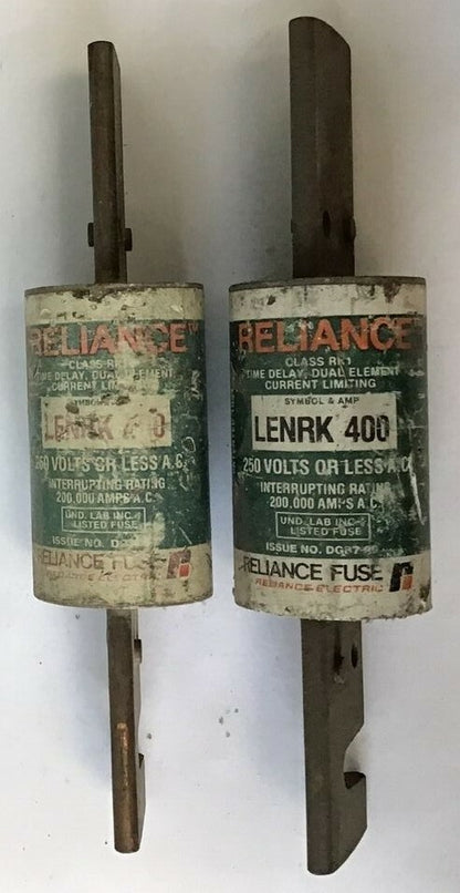 RELIANCE LENRK 400 FUSE 400A 250VAC CLASS RK1 ****LOTOF2***0