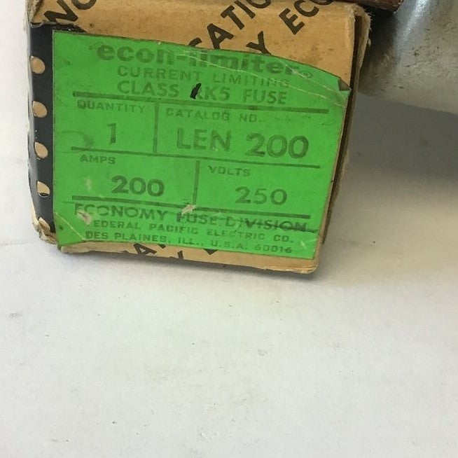 ECONOMY LEN 200 FUSE CLASS K5 200A 250VAC ECON-LIMITER TIME DELAY1