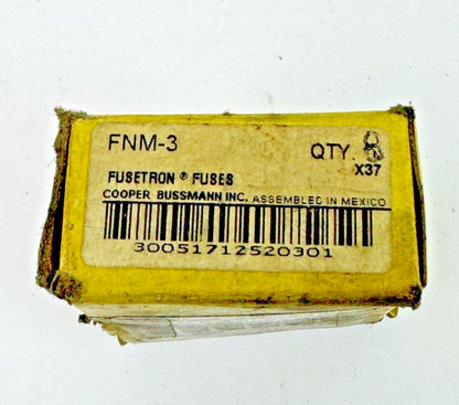 BUSSMANN **BOX OF 8** - FNM-3 - FUSETRON FUSES - 100 A, 250 VAC, 10kA, 125 VAC3