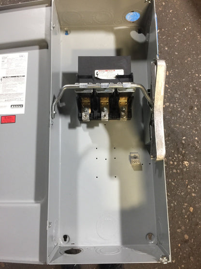 MURRAY GU324 SAFETY SWITCH 240 VAC 250 VDC 200 AMP 60 MAX HP 3 PHASE TYPE 16