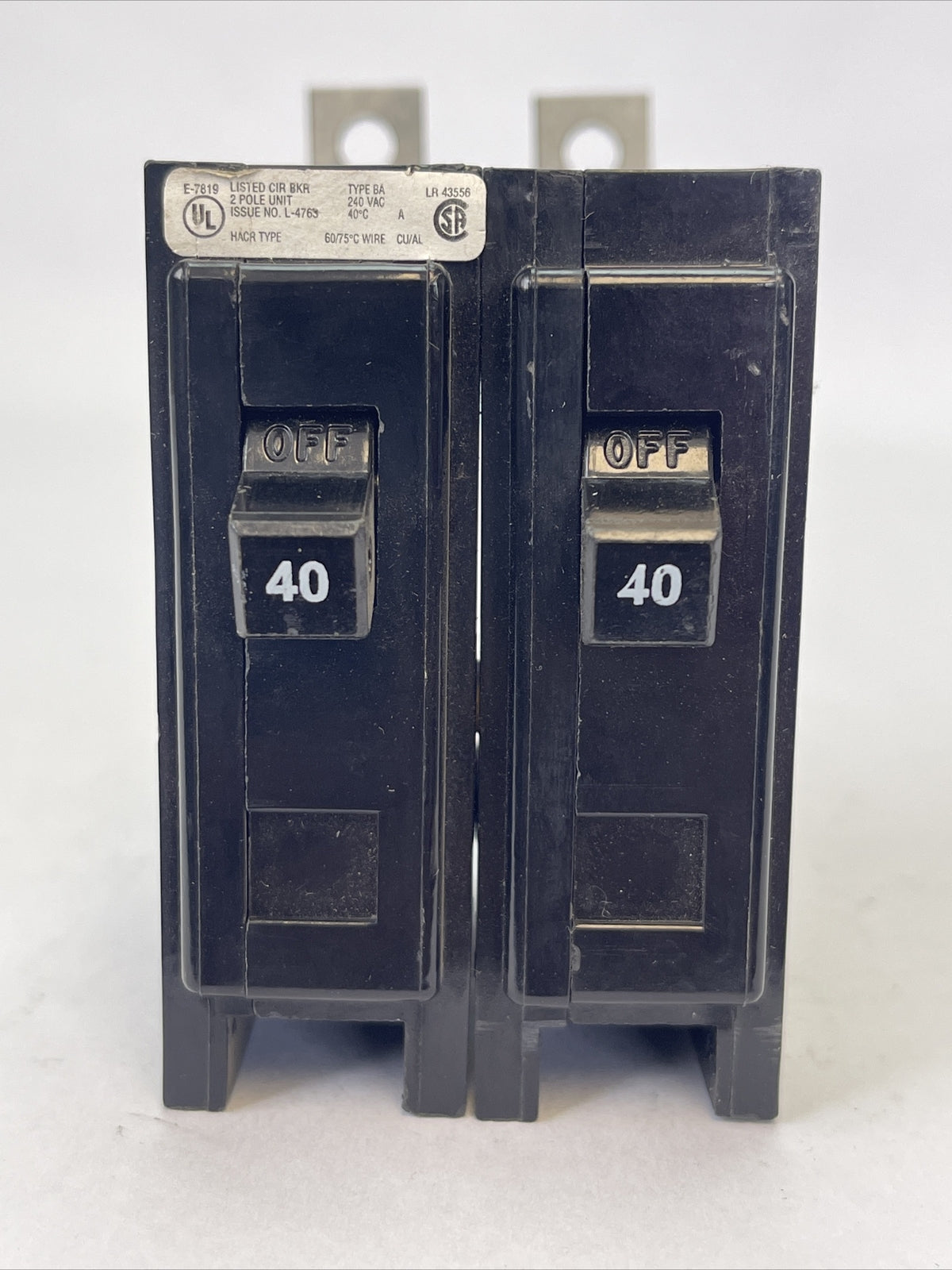 CUTLER HAMMER / WESTINGHOUSE BAB2040HT CIRCUIT BREAKER 40AMP 2POLE 240VAC0