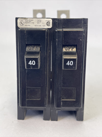 CUTLER HAMMER / WESTINGHOUSE BAB2040HT CIRCUIT BREAKER 40AMP 2POLE 240VAC0