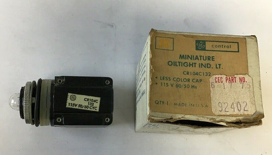 GE CR104C132 OILTIGHT INDICATOR LIGHT 115V 60/50Hz0