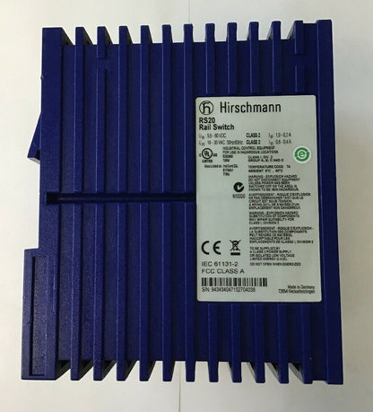 HIRSCHMANN RS20-1600T1T1SDAUHH RAIL SWITCH 60VDC/30VAC 50/60HZ1