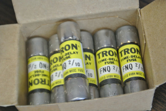 LOT of 6 / BUSS FNQ-2/10 TIME-DELAY FUSE 2/10A / 500V / NEW SURPLUS0