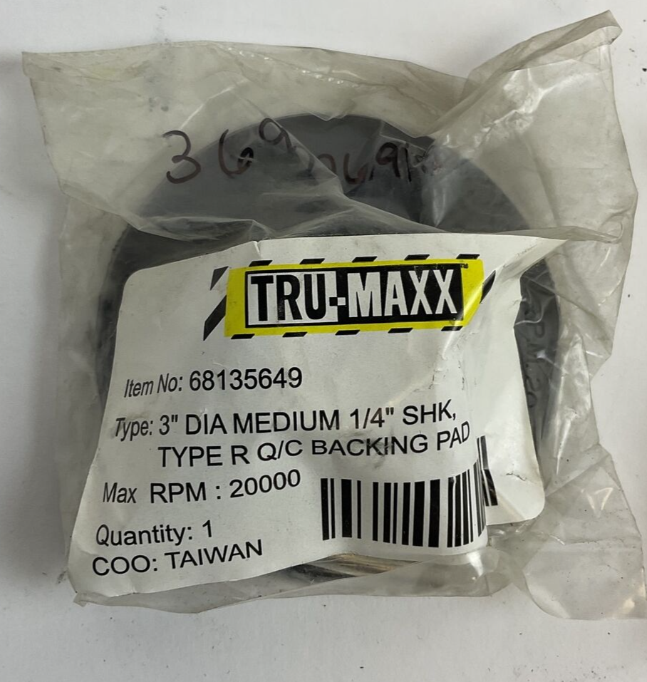 TRU-MAXX 68135649 DISC BACKING PAD 3" RPM20000***LOTOF8***1