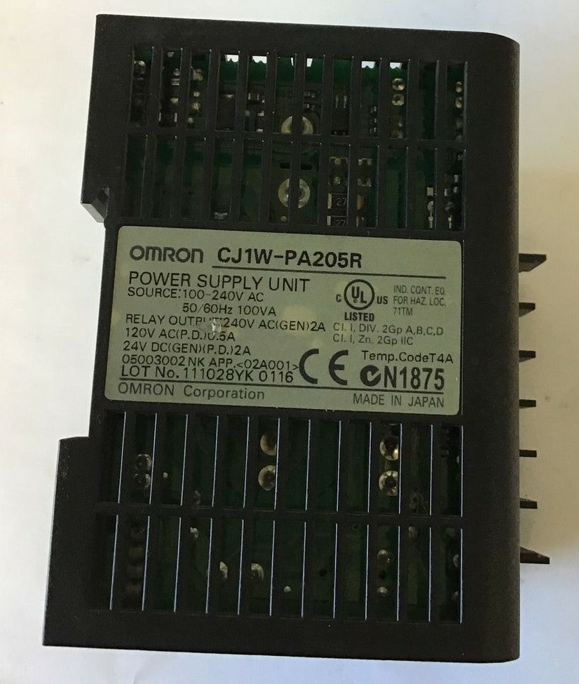OMRON CJ1W-PA205R POWER SUPPLY UNIT 100-240VAC 4
