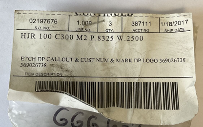 DAYTON HJR 100 C300 M2 P.8325 W.2500 PUNCH  ****LOTOF3*****1