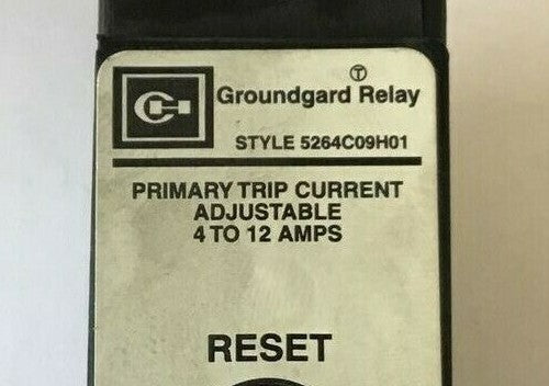 CUTLER HAMMER 5264C09H01 GROUNDGARD RELAY 4-12AMP ADJ. CLASS 1 250VAC/125VDC 1