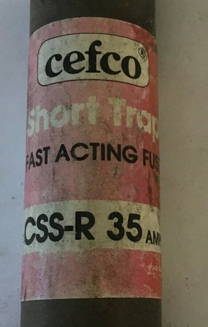 CEFCO CSS-R 35 SHORT TRAP FAST ACTING FUSE 35A 600VAC CLASS RK-5 ***LOTOF5*** 2
