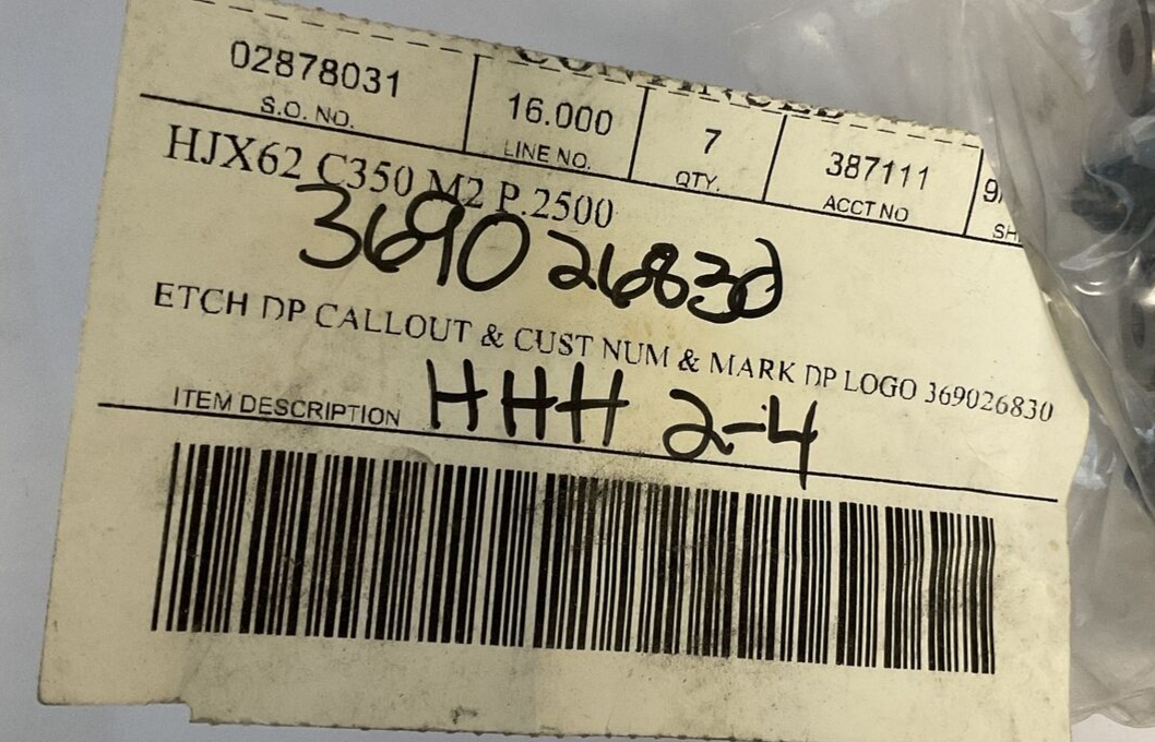 DAYTON HJX62 C350 M2 P.2500 PUNCH ****LOTOF7**** 3690268301