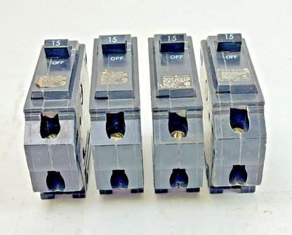 GE **LOT OF 4** - THQB115 - CIRCUIT BREAKERS - 1 POLE, 15 A, 240 VAC, TYPE THQB3