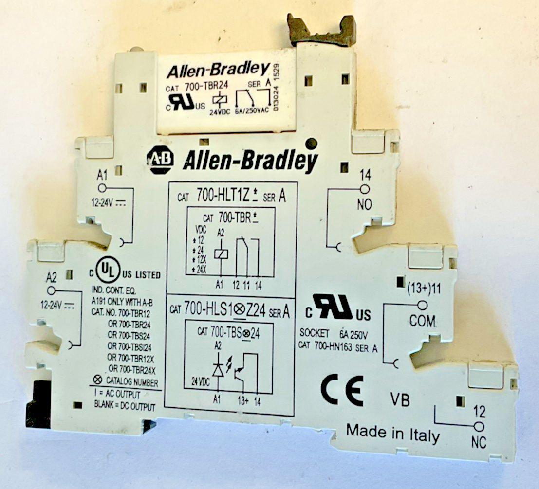 ALLEN BRADLEY 700-HLT1Z SOLID STATE RELAY SER.A W/700-TBR24 SER.A RELAY*LOTOF6*1