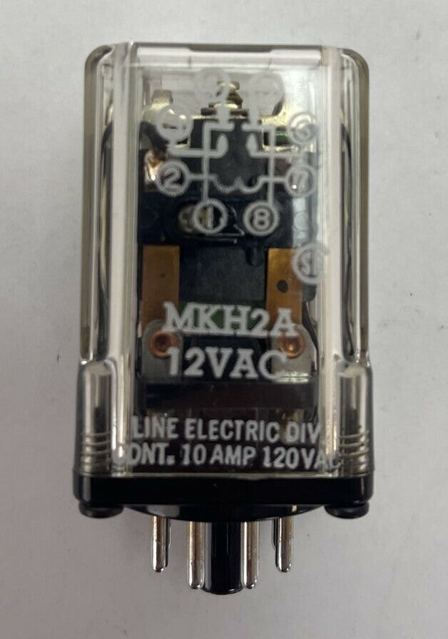 LINE ELECTRIC MKH2A RELAY 10A 120VAC COIL 12VAC (LOT OF 5)0