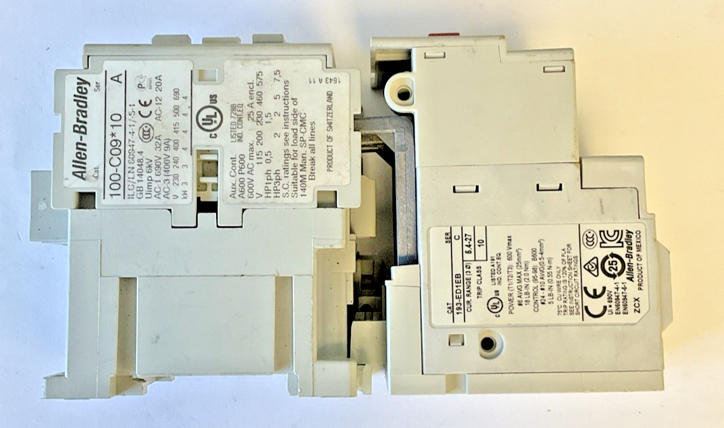 ALLEN BRADLEY 100-C09*10 SER.A W/193-ED1EB 5.4-27 SER.C STARTER 110/120V 50/60HZ1