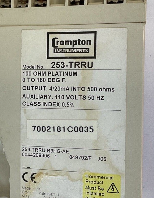 PALADIN 253-TRRU TRANSDUCER 100OHM 4/20MA 110V 50HZ 253-TRRU-R9HG-AE3