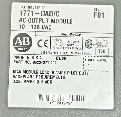 1771-OAD/C OUTPUT MODULE REV.F01 SER.C1