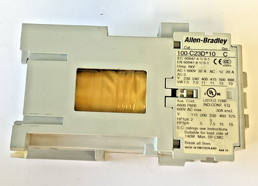 ALLEN BRADLEY 100-C23D*10 CONTACTOR SER.C 600VAC 30A2