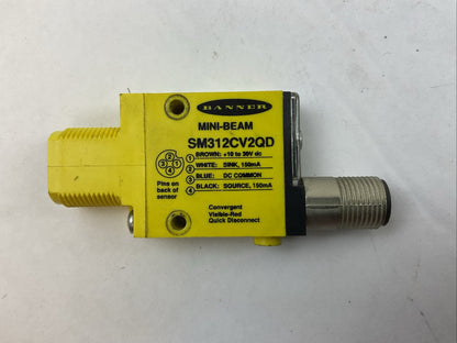 BANNER SM312CV2QD MINI-BEAM PHOTOELECTRIC SENSOR 10-30VDC0