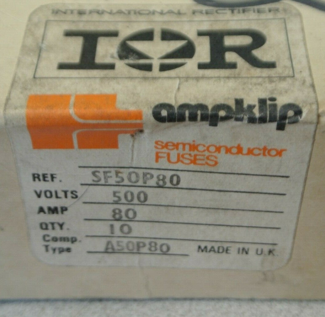LOT of 3 / INTERNATIONAL RECTIFIER SF50P80 SEMICONDUCTOR FUSE 500VAC 80A A50P807