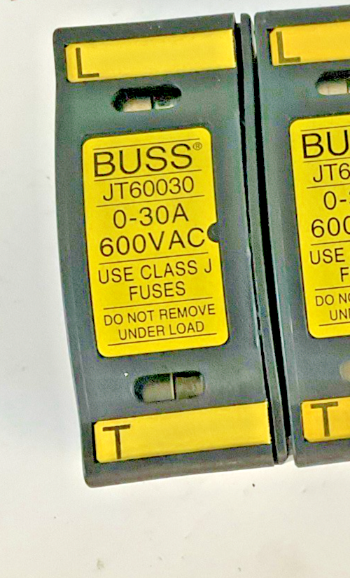 BUSSMANN **LOT OF 3**  JT60030  FUSEHOLDER  30A, 600VAC, 200kA1