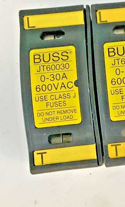 BUSSMANN **LOT OF 3**  JT60030  FUSEHOLDER  30A, 600VAC, 200kA1