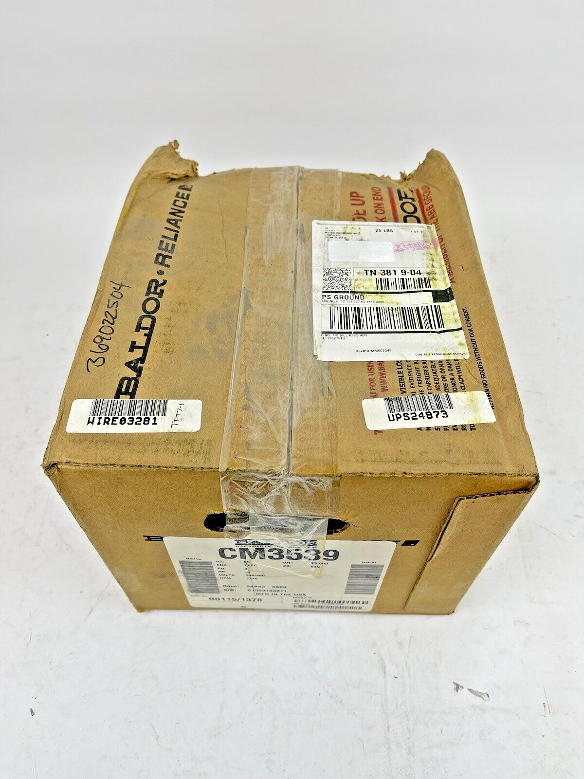 BALDOR - CM3539 - GP Motor - .5 Hp 3 Phase 230/460V 1140 RPM 56C Frame3