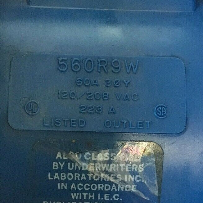 HUBBELL 560R9W 60A 120/208VAC PIN&SLEEVE RECEPTACLE 4POLE 5WIRE GRND.2