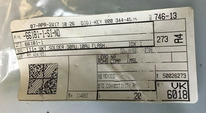DIGI-KEY TE CONNECTIVITY 66181-1-SI-ND PIN III+ SKT SOLDER  ****LOTOF20****1