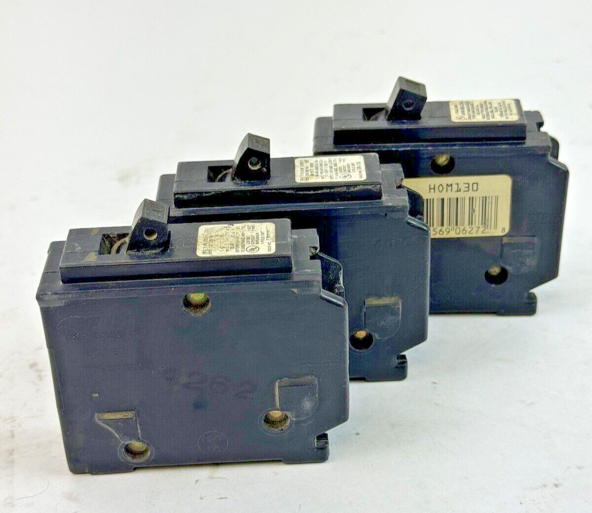 SQUARE D **LOT OF 3** HOM130 - CIRCUIT BREAKERS - 1 POLE/ 30 A/ 240 VAC3