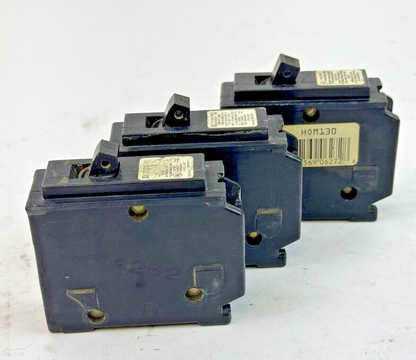 SQUARE D **LOT OF 3** HOM130 - CIRCUIT BREAKERS - 1 POLE/ 30 A/ 240 VAC3