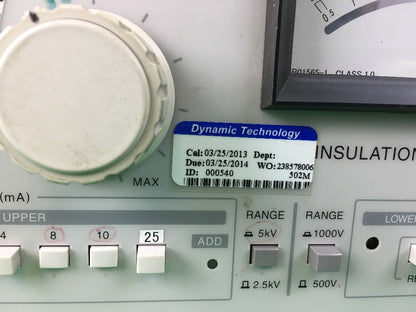 KIKUSUI TOS8870A WITHSTANDING VOLTAGE/ INSULATION RESISTANCE TESTER1