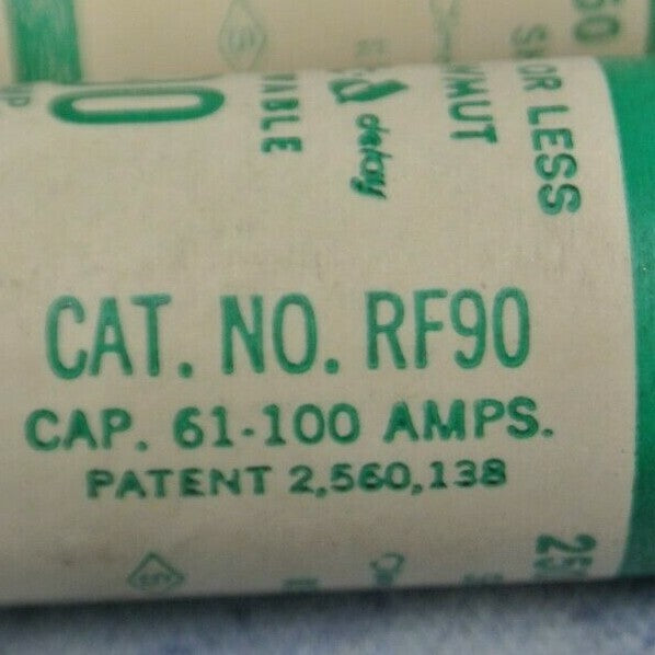 LOT of 3 / SHAWMUT RF90 RENEWABLE FUSE / 90A / 250V / NEW SURPLUS1