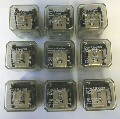  POTTER&BRUMFIELD KUP-11D15-24 RELAY 24VDC 10A 240VAC 1/3HP ***LOTOF9***0