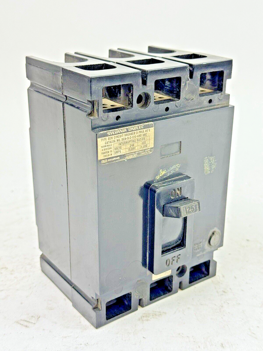 GTE/ SYLVANIA - SEH-3-C-125 - CIRCUIT BREAKER - TYPE SEH, 125 A, 480 VAC, 3 POLE0