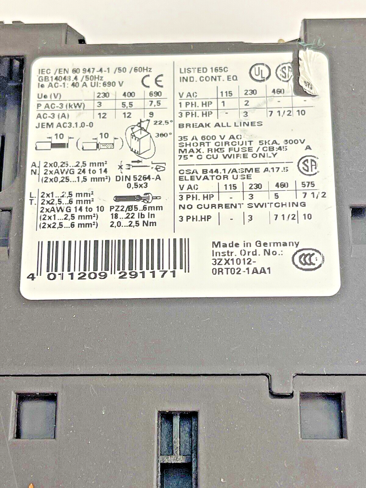 SIEMENS - 3RT1024-3B..0 & 3RH1921-2HA22 & 3RT1926-1BB00 W/ 24VDC COIL6