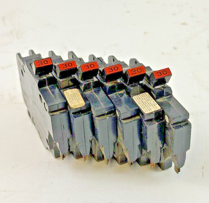 FPE *LOT OF 6* - 030 / NC130 - STAB-LOK BREAKERS - 1 POLE/240VAC/30A - NEW***1