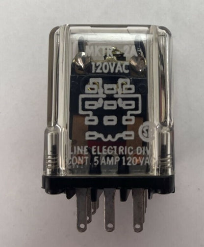 LINE ELECTRIC MKTR-2A RELAY CONT.5A 120VAC COIL 120VAC0