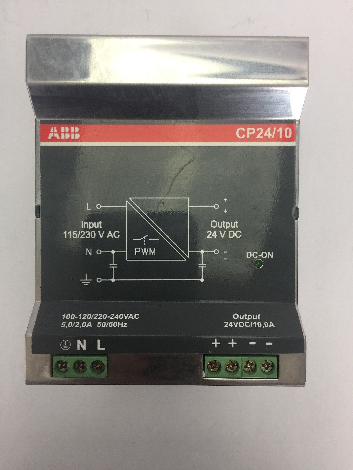 ABB CP-24/10 POWER SUPPLY INPUT 93-132/187-264VAC 47-63HZ 4.3A OUTPUT 24VDC 10A0