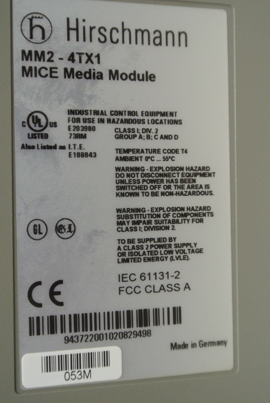 LOT of 3 / HIRSCHMANN MM2-4TX1 / MICE MEDIA MODULE / 4TX11