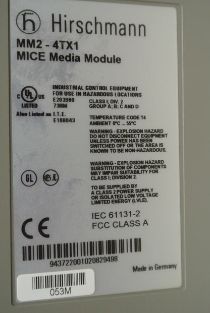 LOT of 3 / HIRSCHMANN MM2-4TX1 / MICE MEDIA MODULE / 4TX11