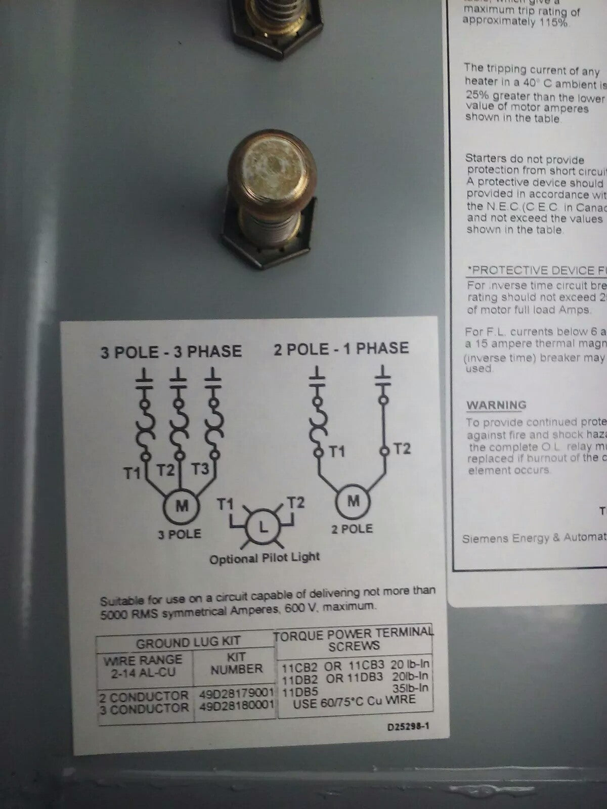 FURNAS 11DB20 MANUAL STARTER M-1 2POLES, 1PH 2HP 115V, 1PH 3HP 200-230V, NEMA 123