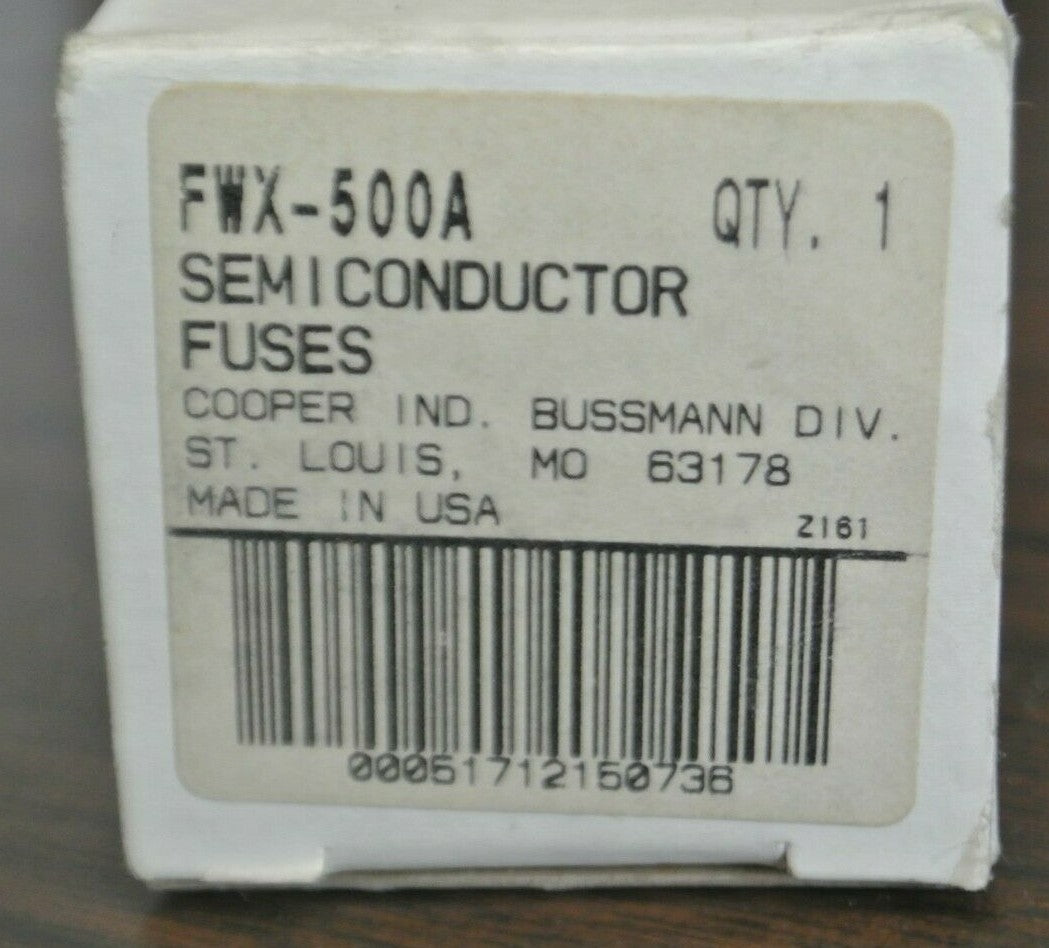 COOPER-BUSSMANN FWX-500A SEMICONDUCTOR FUSE / 250V / 500A / NEW SURPLUS / EACH3