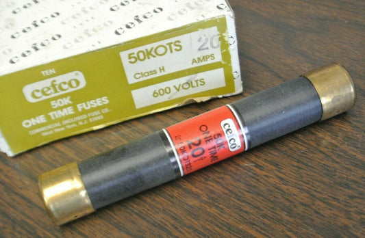 CEFCO 50KOTS20 ONE-TIME CLASS K5 FUSE / 20A / 600V NEW SURPLUS0