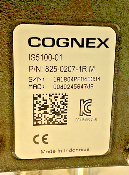 COGNEX IS5100-01 INDUSTRIAL VISION CAMERA 825-0207-1R 821-0034-1R1