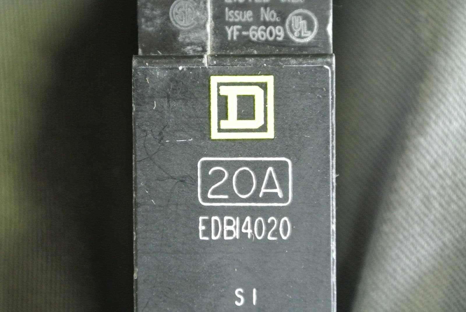 SQUARE D EDB14020 CIRCUIT BREAKER - 20A, 1-POLE, 277VAC1
