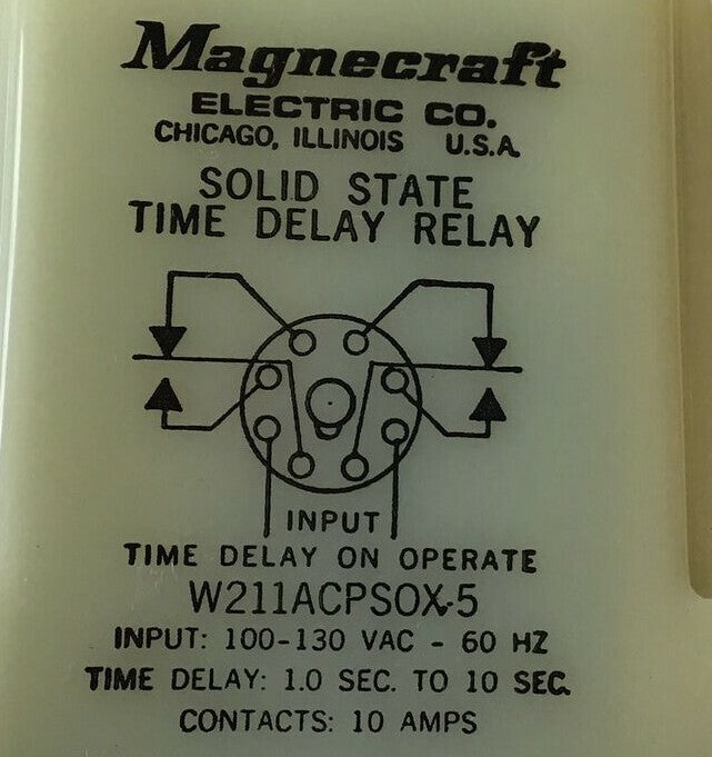 MAGNACRAFT ELECTRIC W211ACPSOX-5 SOLID STATE TIME DELAY RELAY3